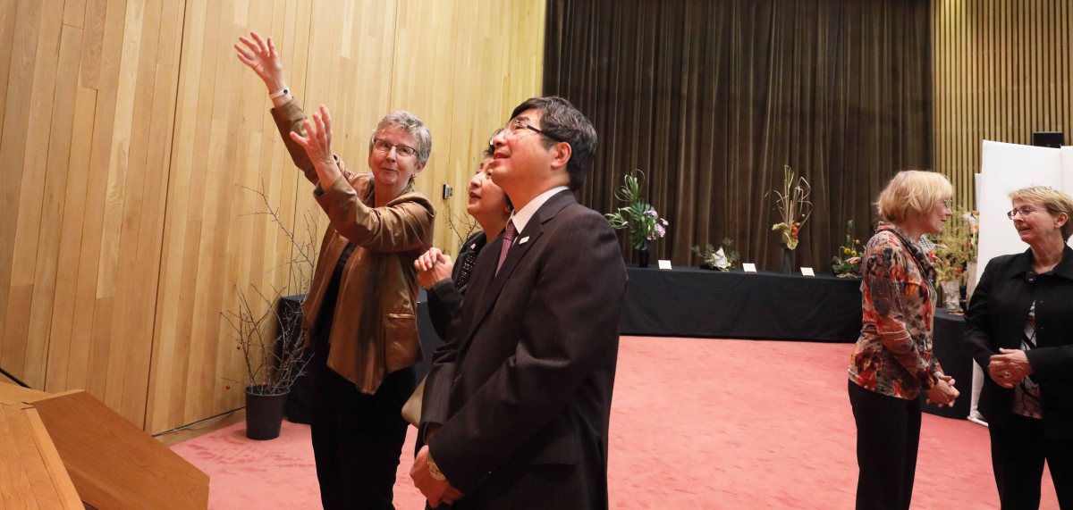 Ambassador Ishikane with Elizabeth Armstrong